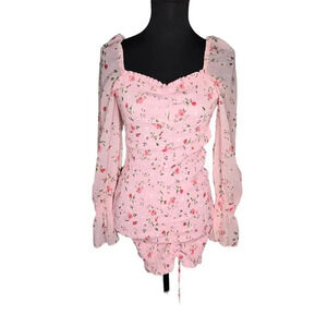 O.Vianca Pink Floral Smocked Dress